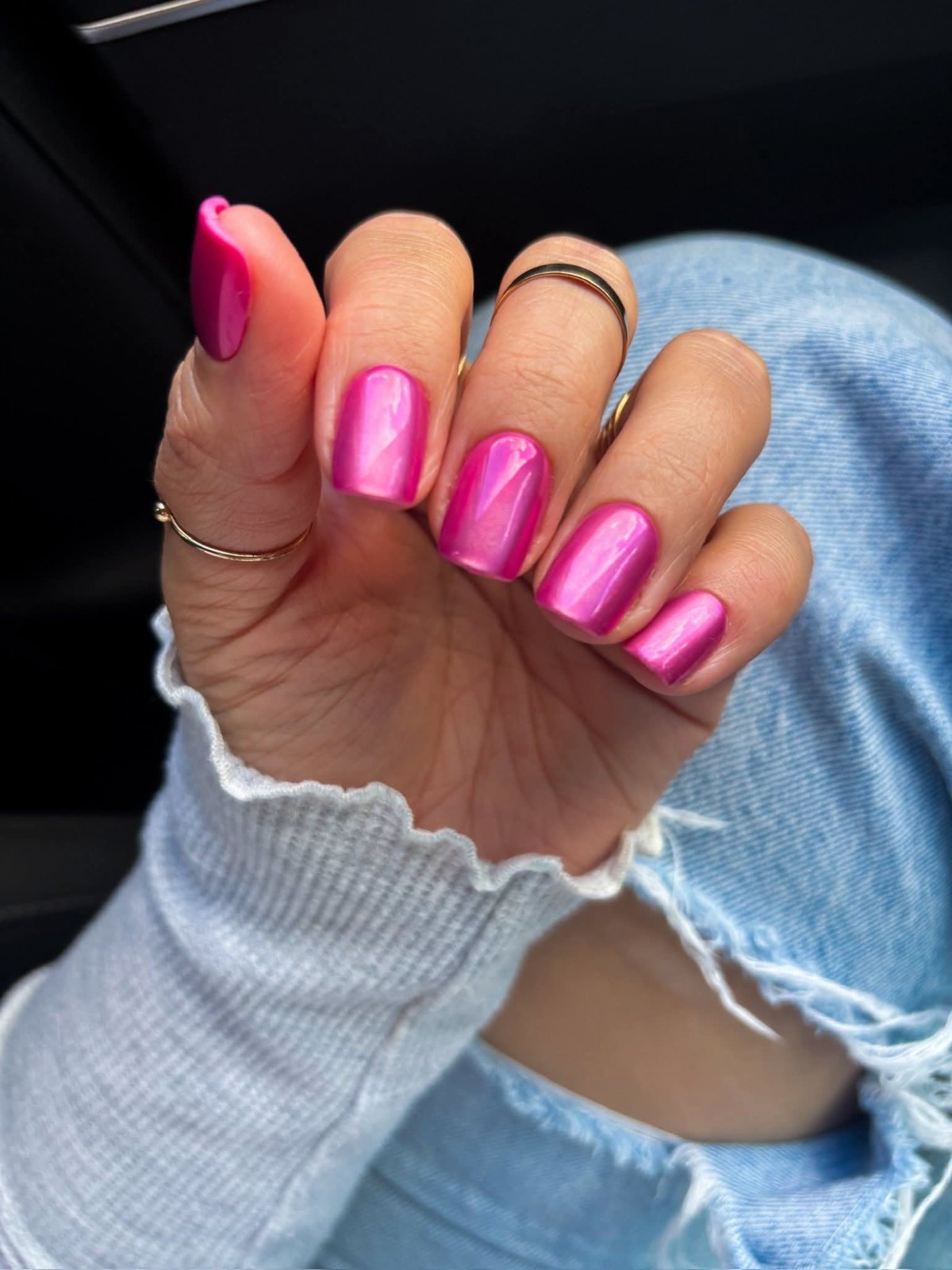 Red Aspen Press On Nails- Victorious Valia -Short Squoval Pink ACRYLIC