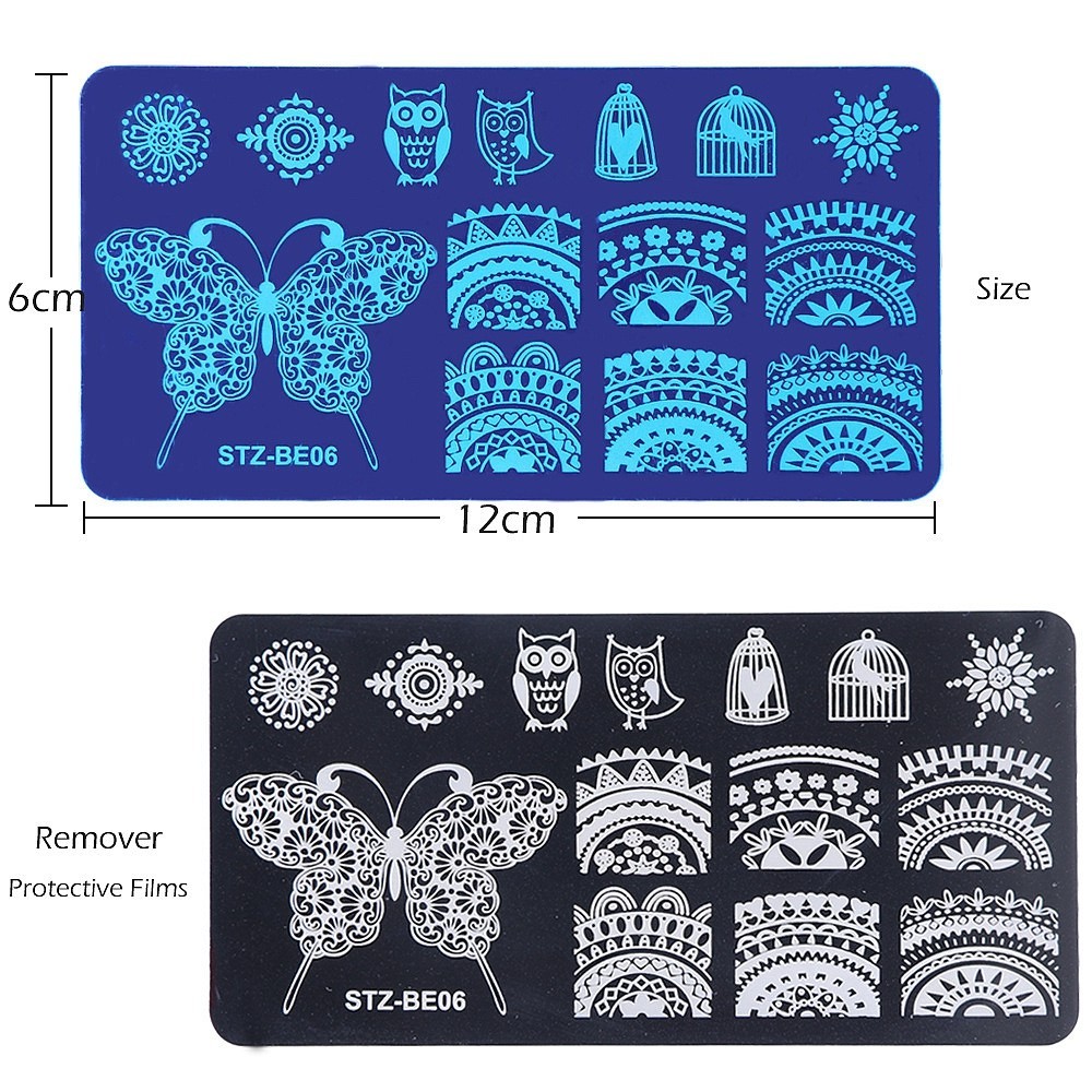 Hearts Flowers Metal Nail Stamping Plates Rose Daisy Flower Leaf