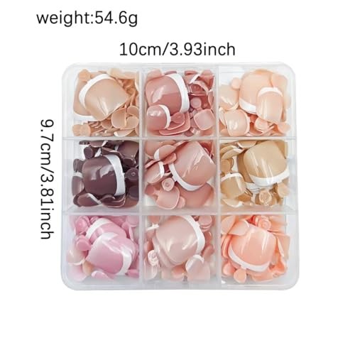 216Pcs French Tip Press on Toenails Mix Color Fake 1 Fl Oz (Pack of 1) Style03