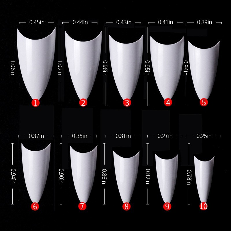 500Pcs Short Point Stiletto Artificial Nail Tips Acrylic French Natural Nails
