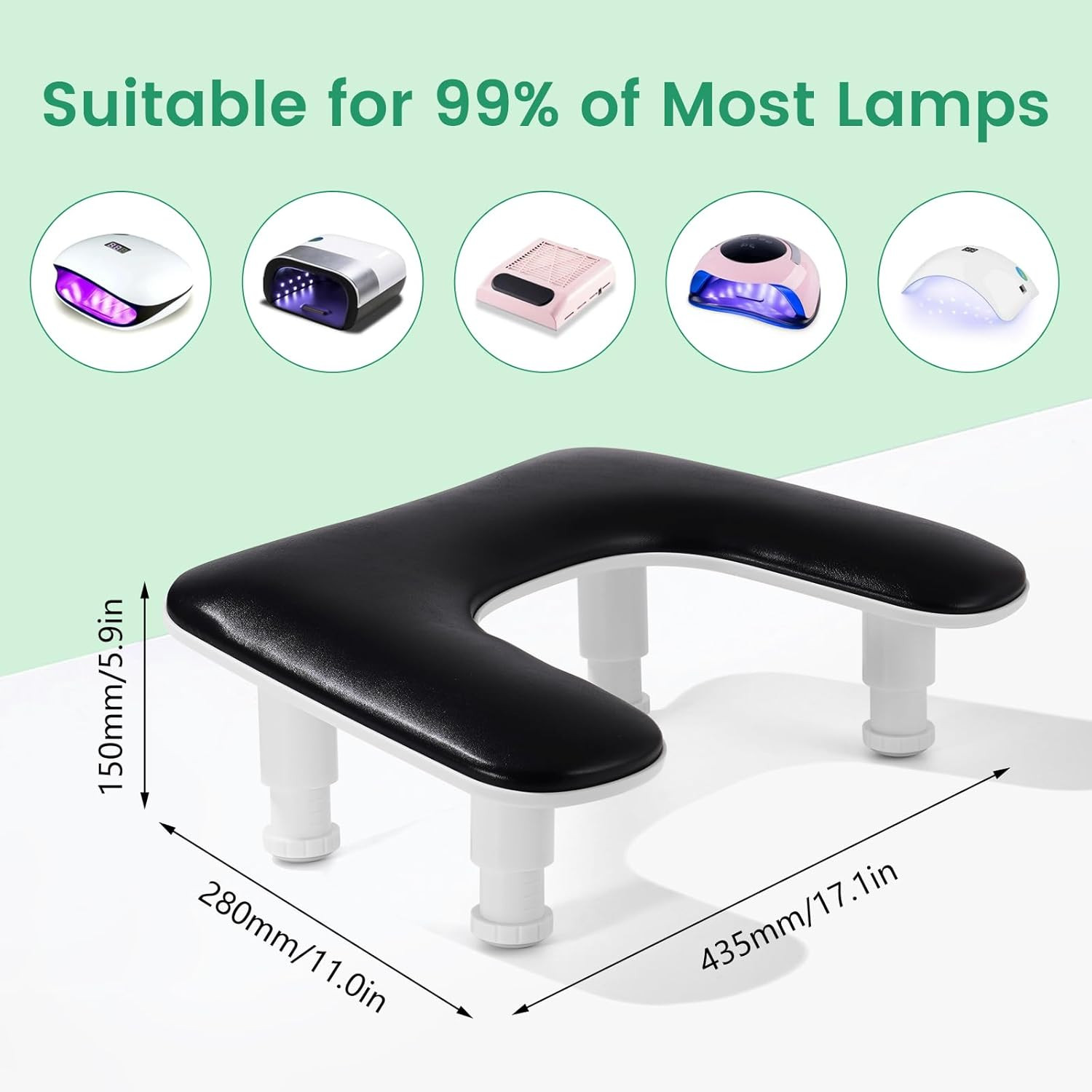 Big Arm Rest for Nails Tech: 2Nd Generation U-Shaped Manicure Nail Rest Stand He