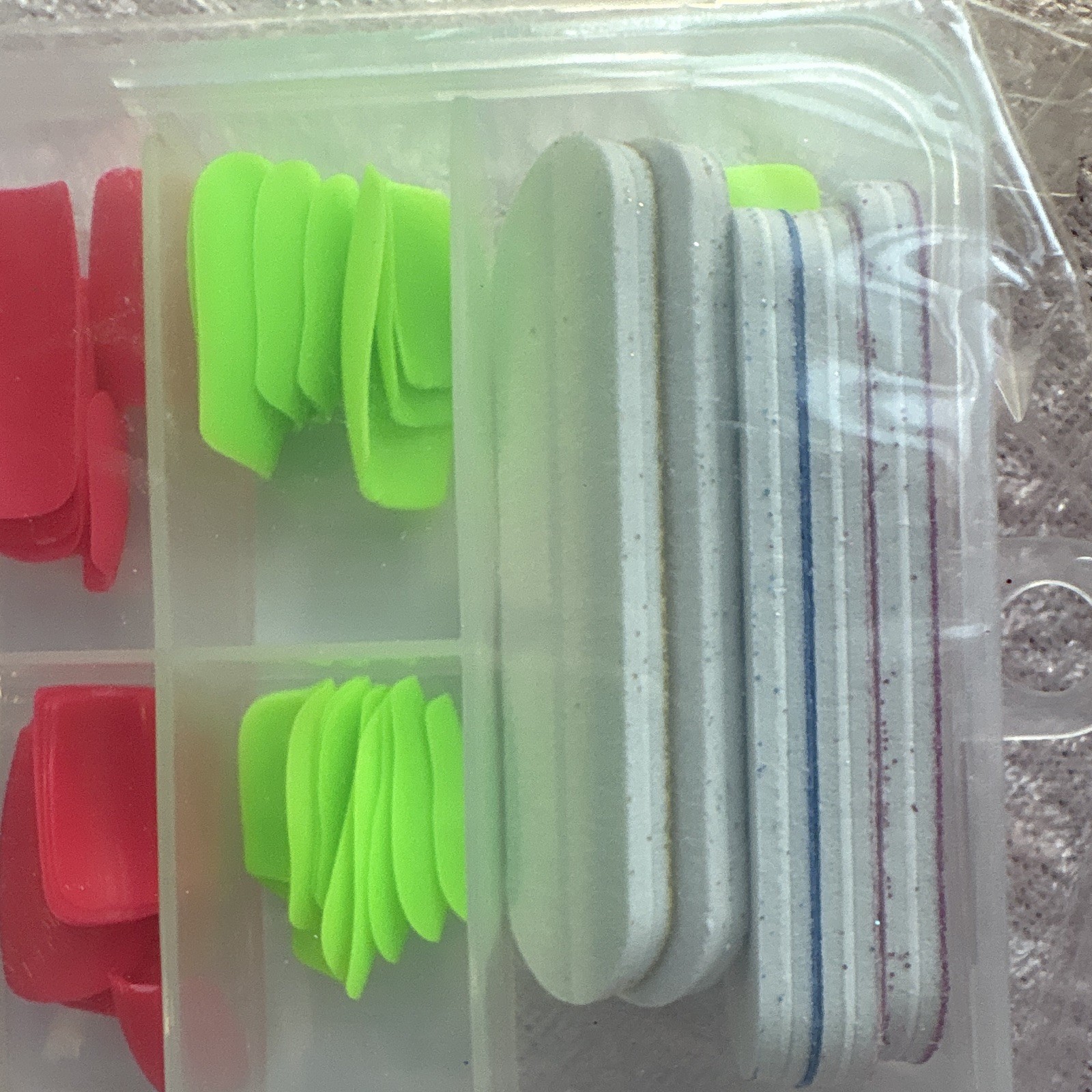 Multicolor Neon Solid Full Cover Long Square Plastic Nail Tips Set w/ Box