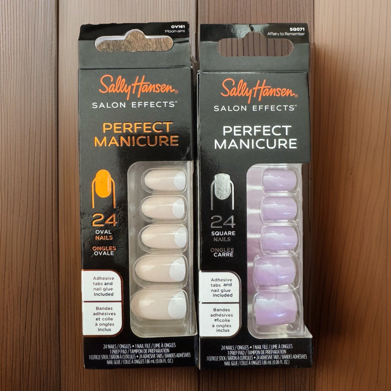 Press On Nails Sally Hansen Salon Effects Perfect Manicure- 24 Nails LOT OF 2