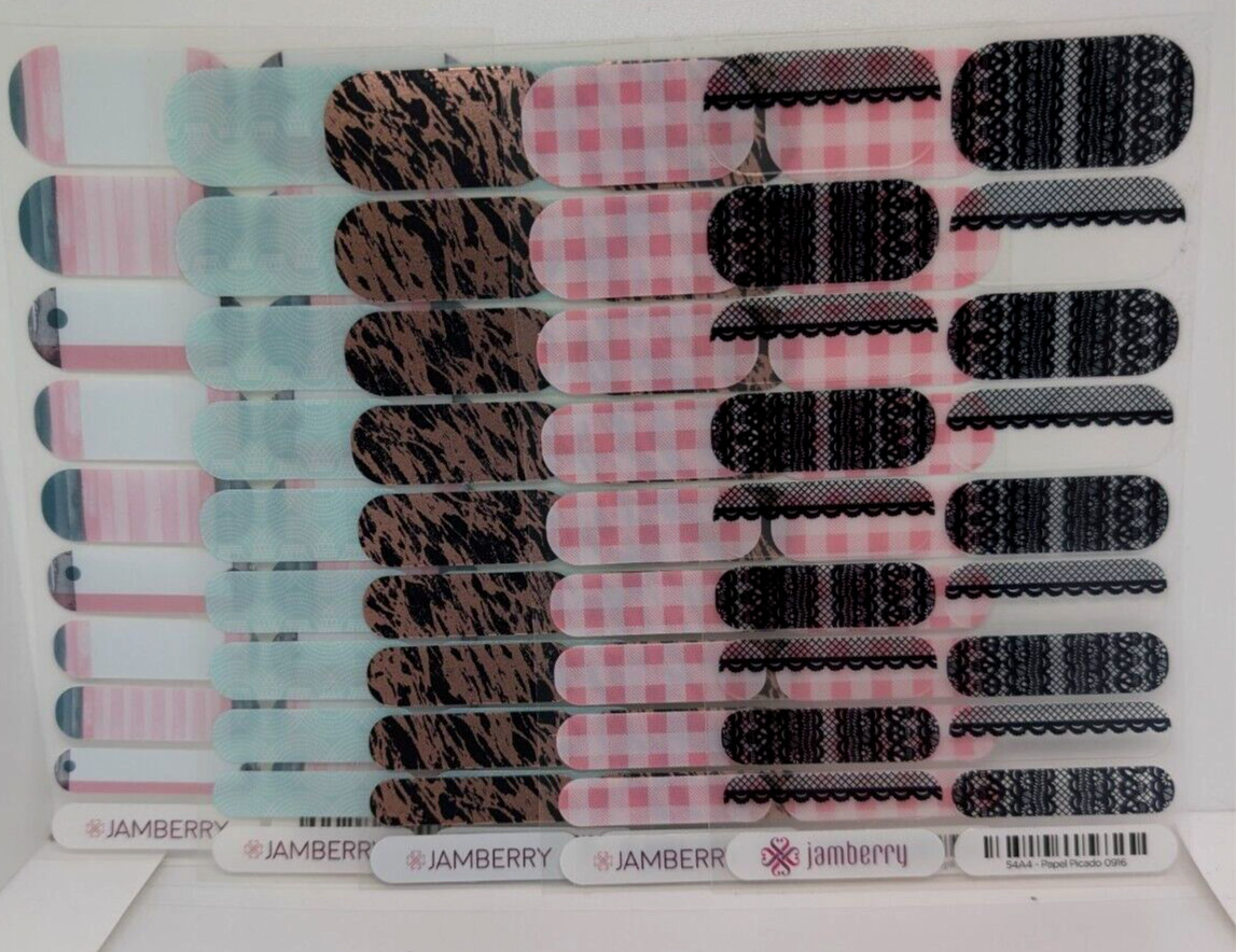 Jamberry Nail Wraps Full Sheets – Western Classy Summer Geometry Lot of 5