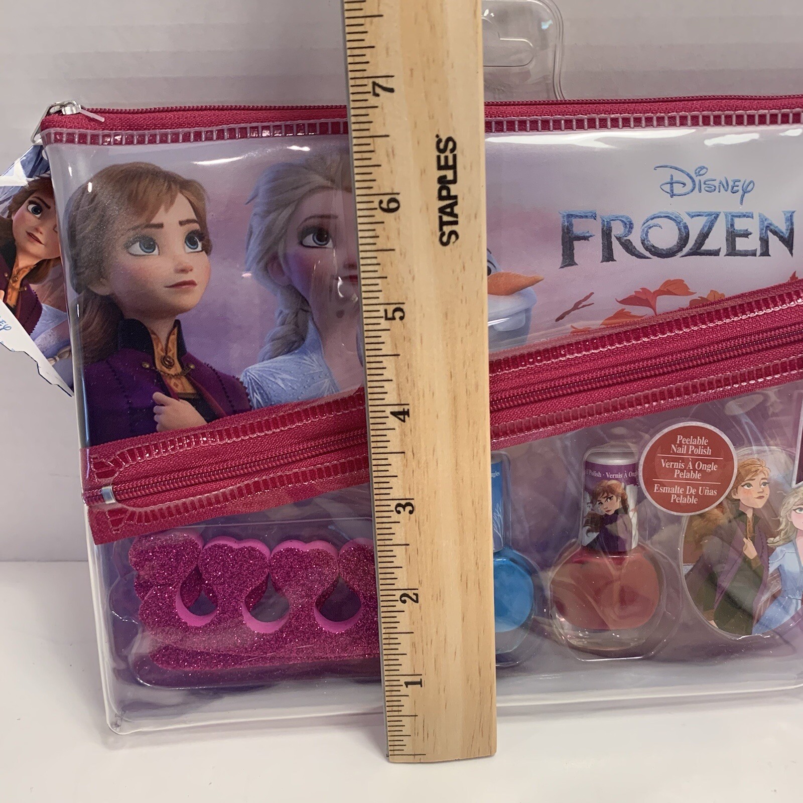 Townley Disney Frozen Non-Toxic Nail Polish Set In Zipper Pouch 8”x6”