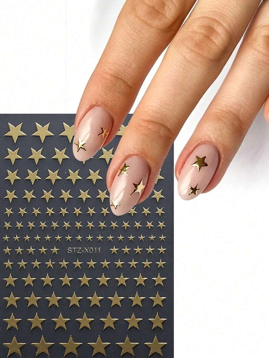 Stars Nail Stickers Art Laser Self Adhesive Transfers Large & Small