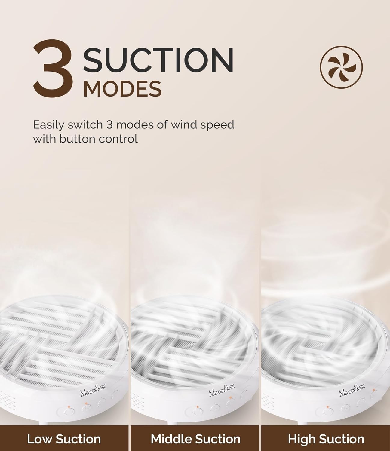 Compact Nail Dust Collector with 3 Suction Modes for Manicure Table Use