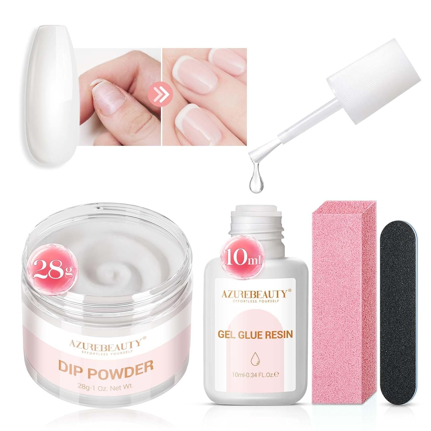 AZUREBEAUTY Nail Repair Kit Transparent Crystal for Broken Cracked Clear
