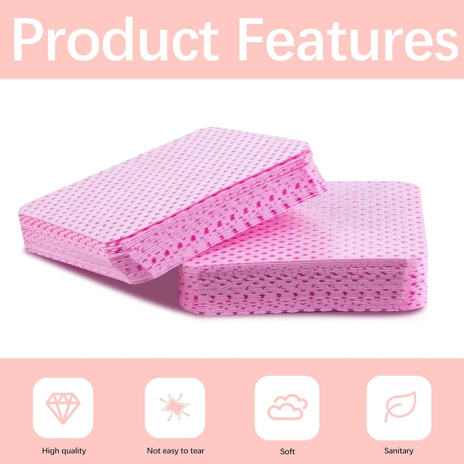 Lint Nail Wipes, Pink No Lint Nail Wipes for l Nails Lint Free
