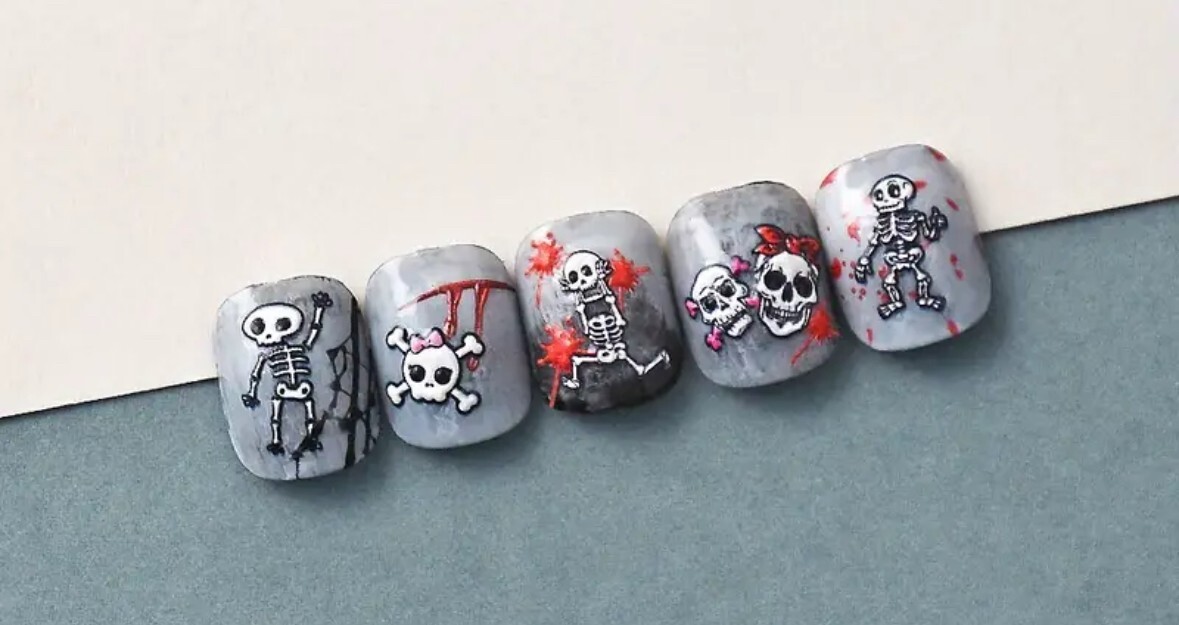 Nail Art Stickers Ts-215 HALLOWEEN SKELETONS