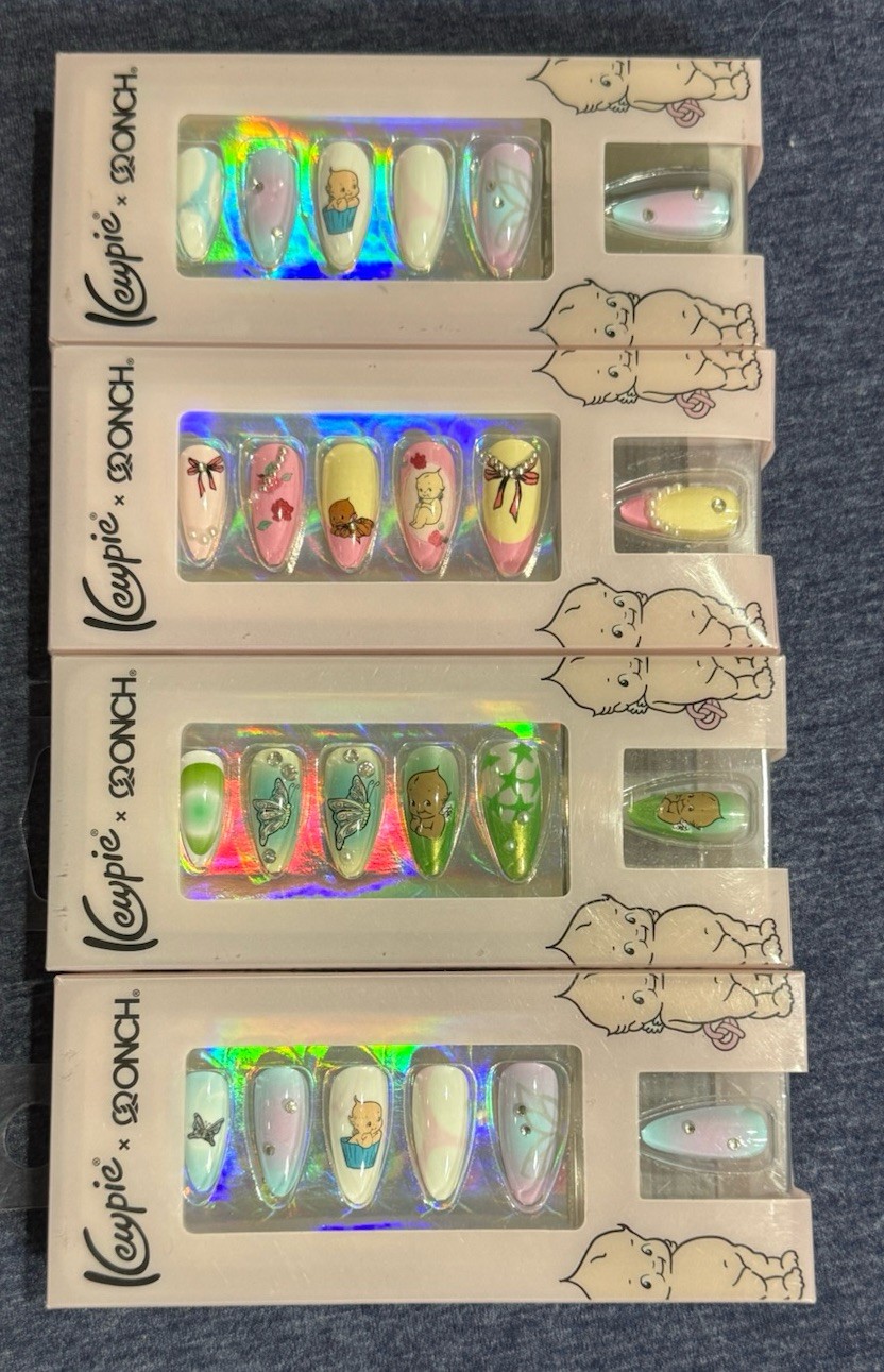 4 Sets KEWPIE x ONCH Collab Rhinestone Never Have I Ever Press-On Nails NIP $72