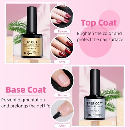 Major Dijit Acrylic Nail Starter Kit with LED Lamp, 12 Colors, Drill