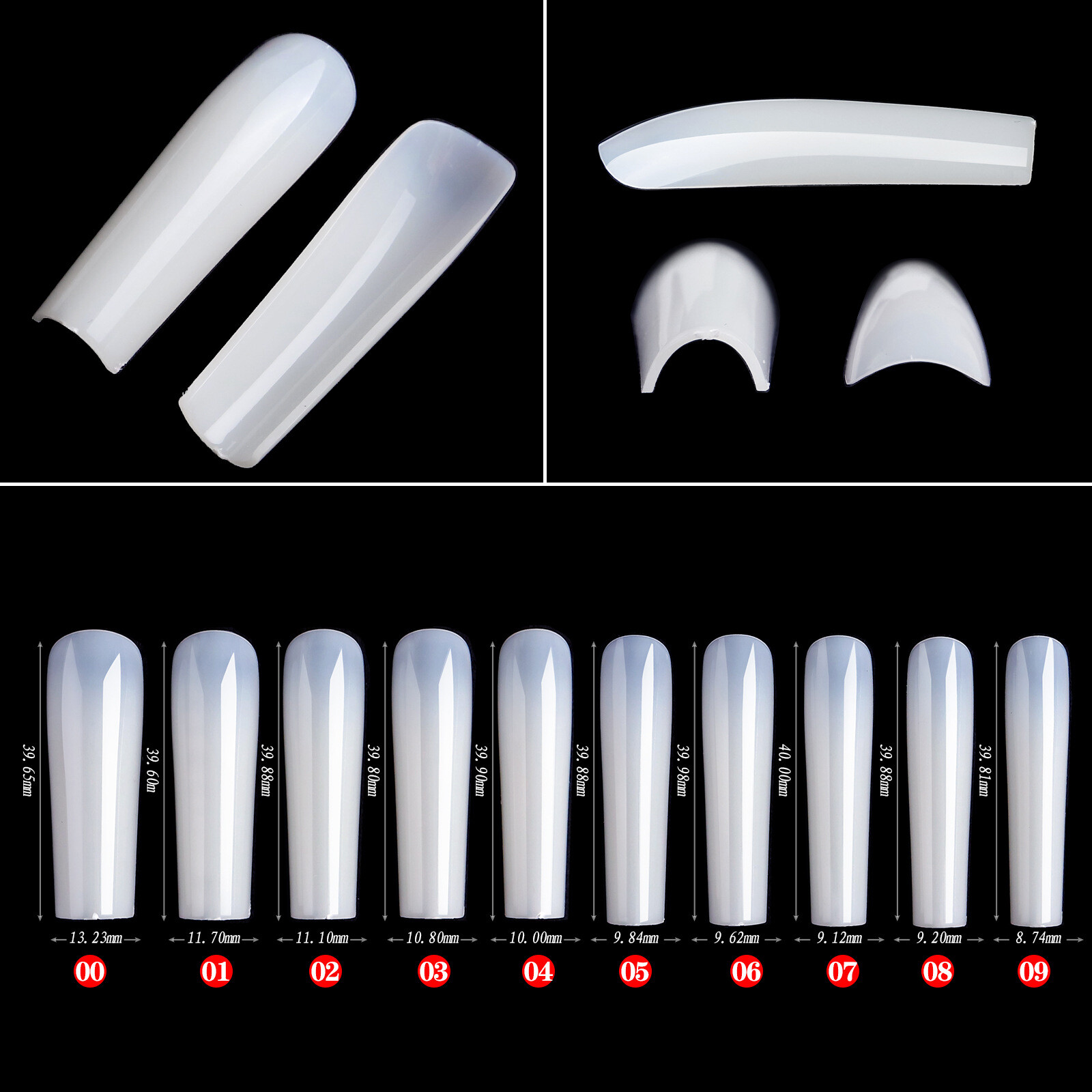 500pcs/bag Full Cover XXL Long Ballet Coffin Square Shape False Tips Nail Art