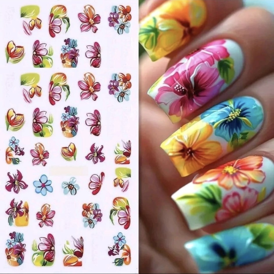 Nail Art Stickers Decals Transfers Flowers Butterflies SPRING (SW-CS161)