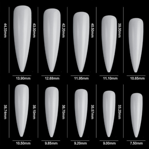 Curve Fake Nails Clear Natural Acrylic Artificial Nail Art Tips 500pcs