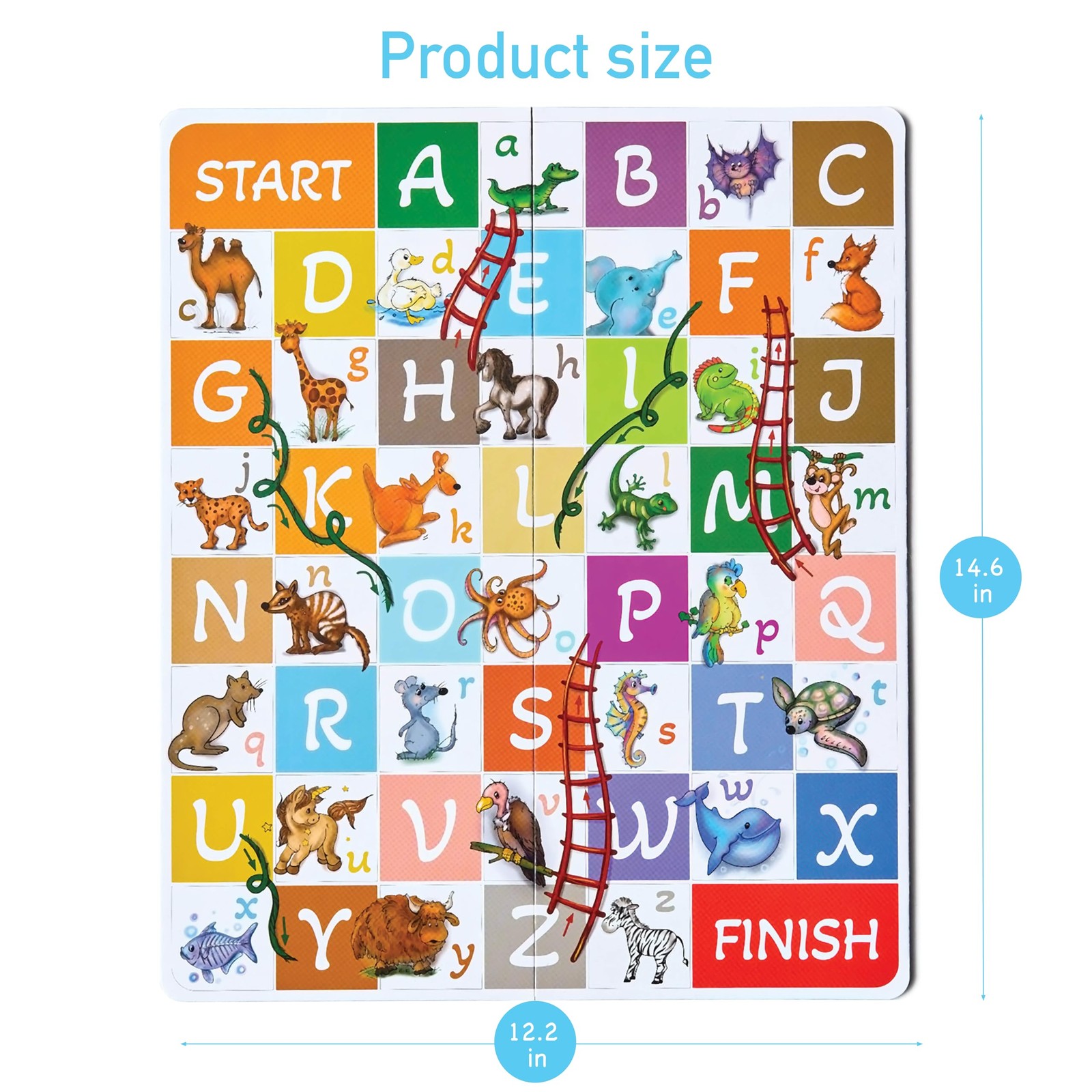 ABC Zoo Chutes and Ladders Board Game, Language 12.2 x 14.6 inches