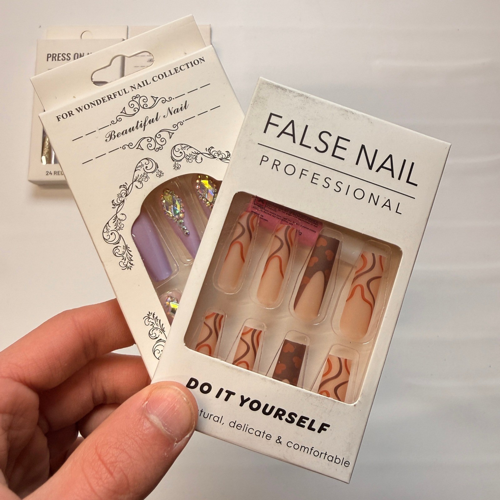 Lot of 10 Pack of 24 New False Press On Nails Assorted Designs and Colors №N25
