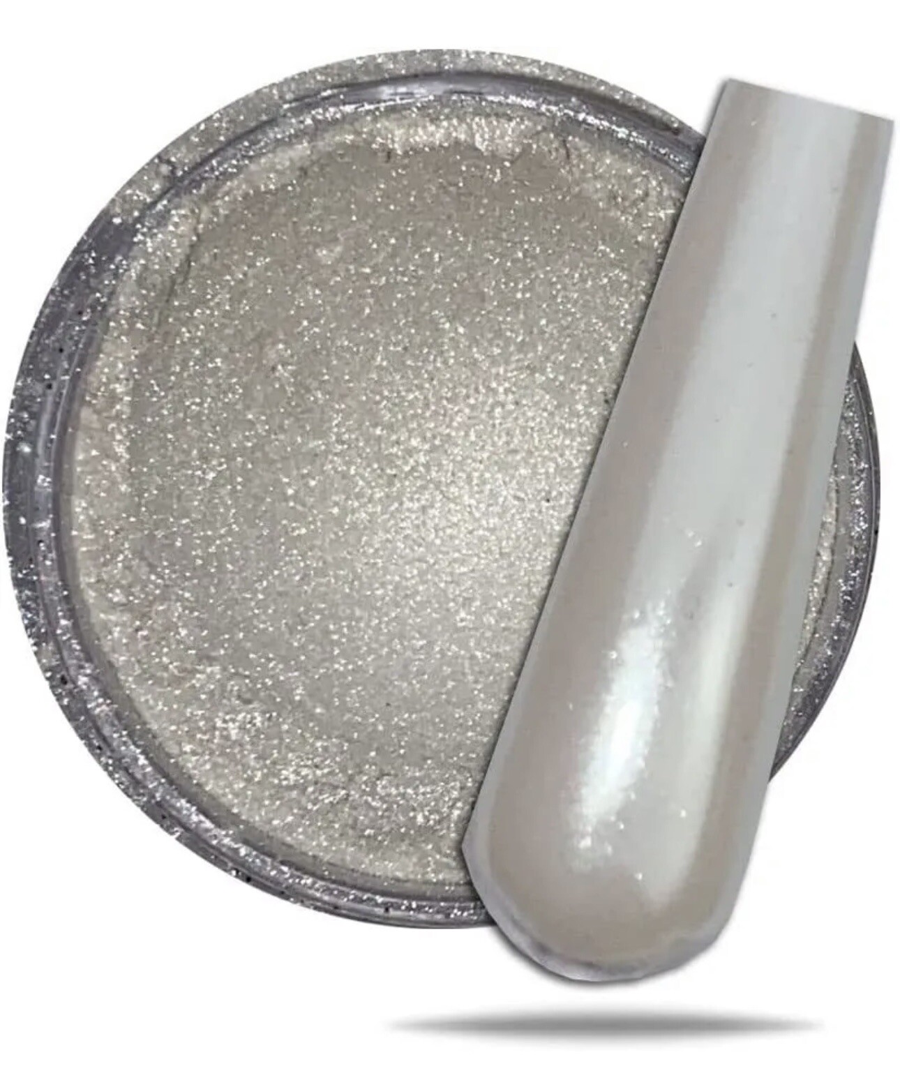 WHITE CHROME POWDER Matte Pigment Pearl Nails Glazed Donut Crystal Shiny Dust