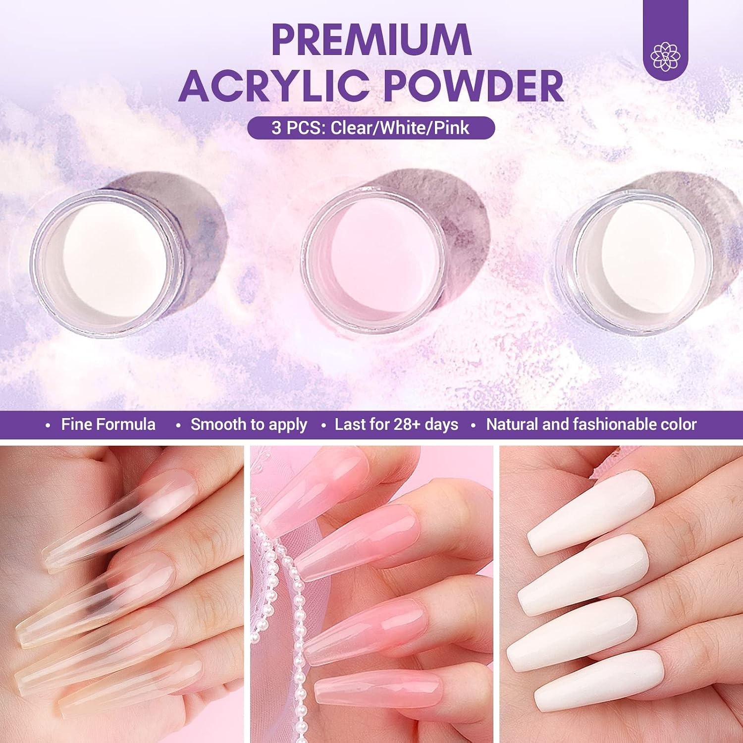 Beginner-Friendly Acrylic Nail Kit with Drill: 100 Forms & 3 Colors Included