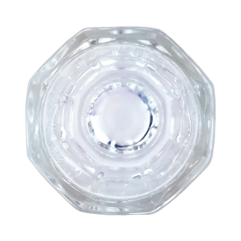 Octagon Shaped Glass Dappen Dish With Metal Lid