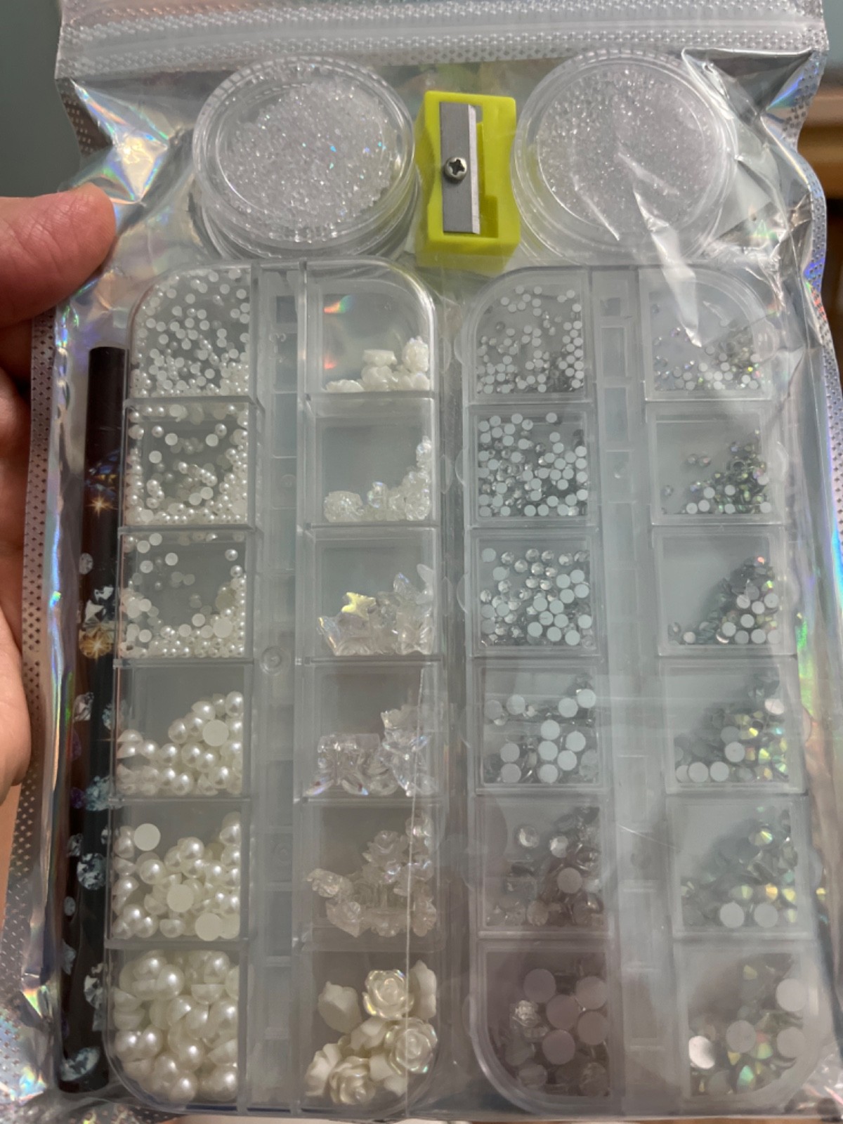 Nail Rhinestones and Pearls Nail Charms, 11000 PCS Crystals Nail Gems and