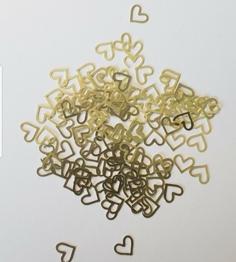100 Valentine’s Day Heart Gold Charms Nail Studs Nail Decor Nail art