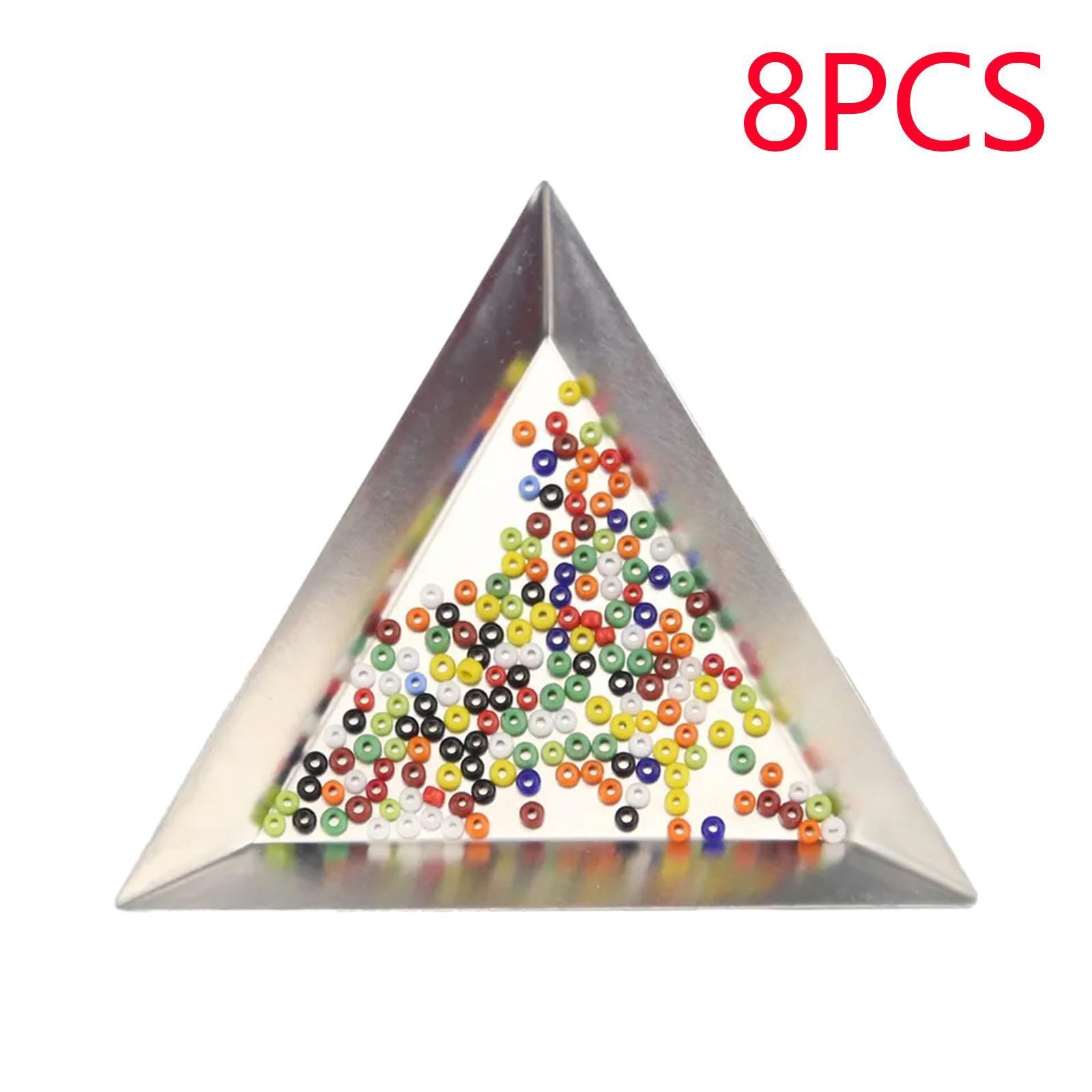 8Pcs Bead Sorting Trays Triangle Aluminum, Bead Sorting Storage Plates Trays,