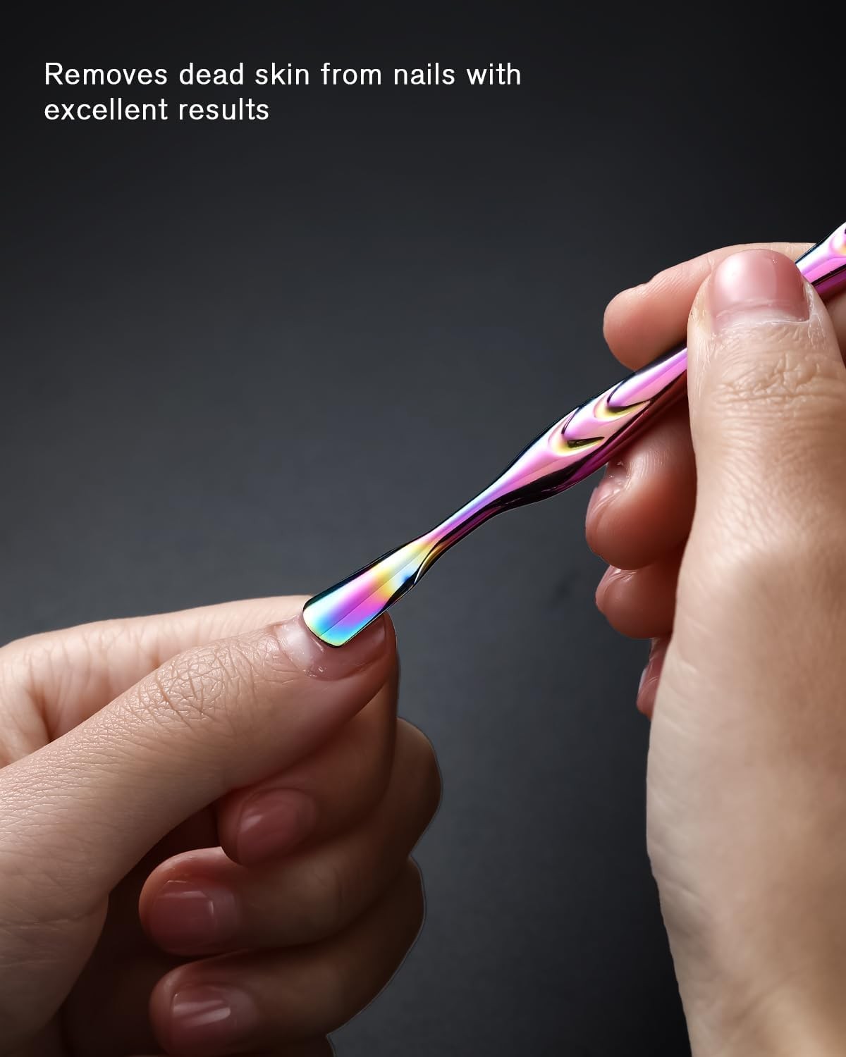 Cuticle Pusher with Fork, 2-in-1 Cuticle Trimmer Nail Care Tool,