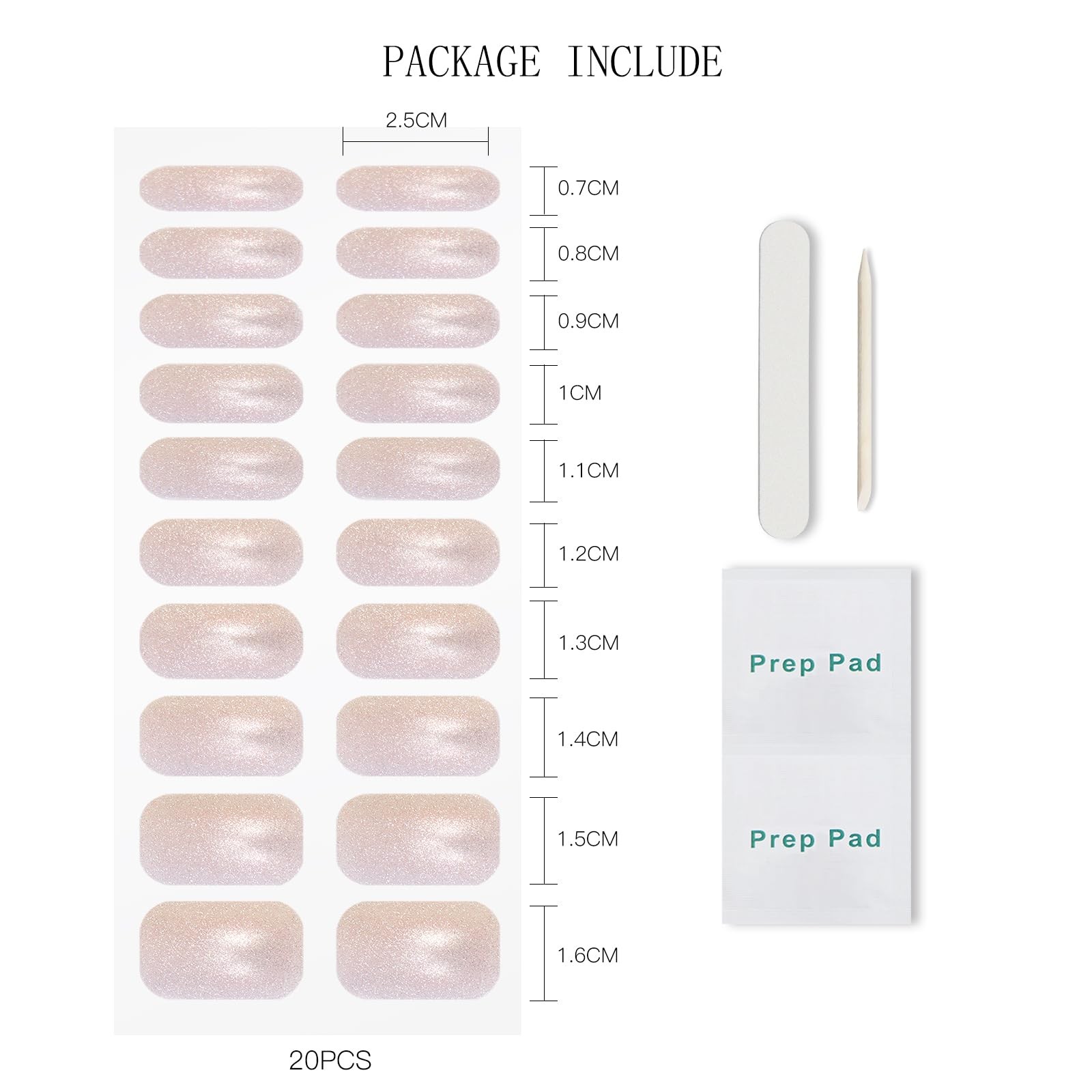 JMEOWIO Gel Nail Stickers Glitter Cat Eye Semi Cured Gel Nail Strips Wraps UV…