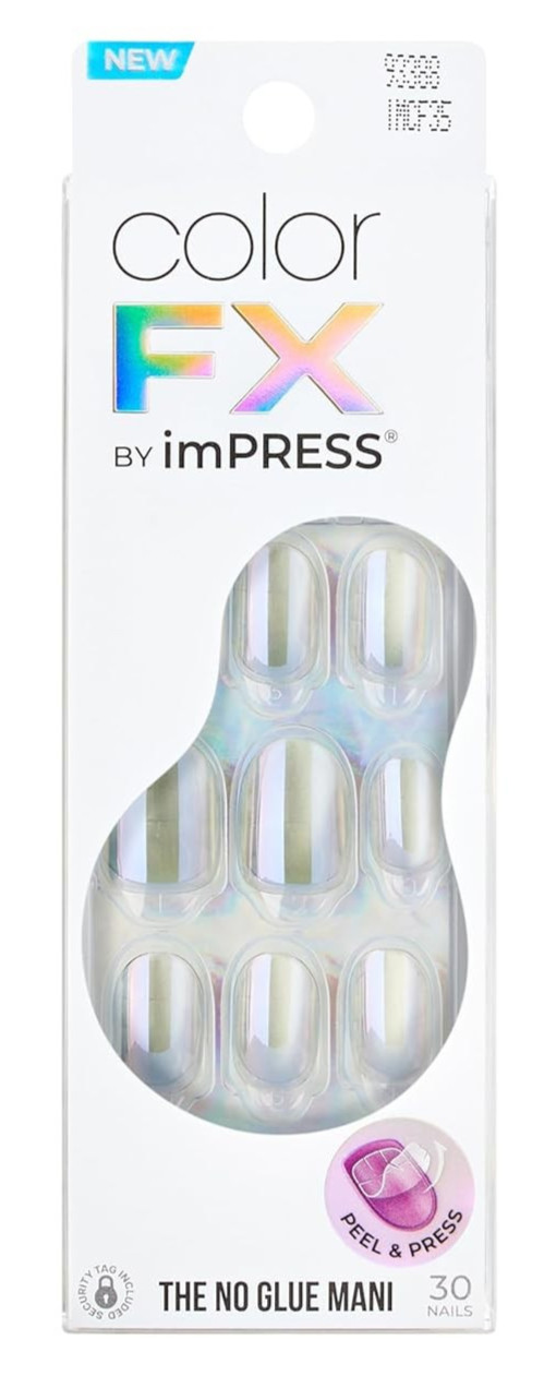 Kiss imPRESS Color FX 30 Press On Nails Sour Love Pearlescent White 93388 NEW