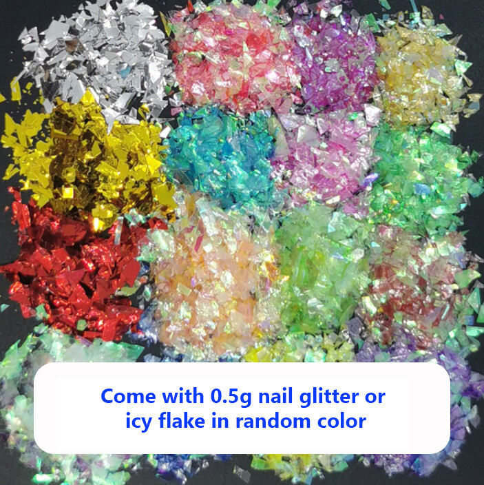 Dazzling Nail Art Stickers, Trendy Cat Eye Fireworks Decals, Glitter Flake Set