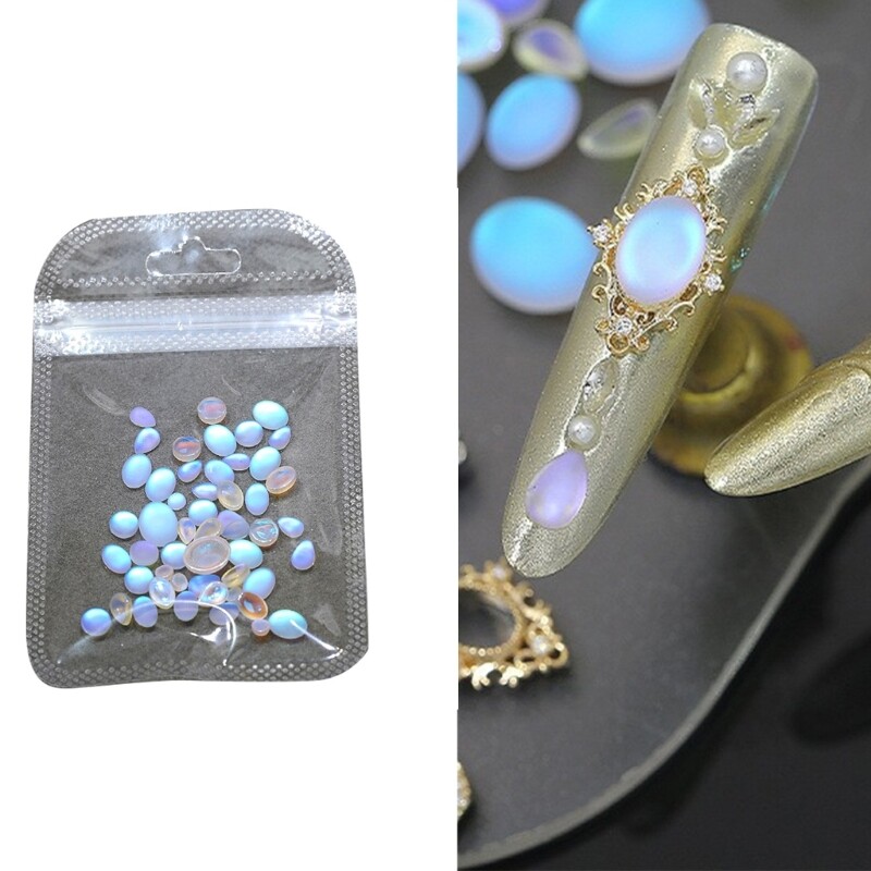 50pcs Cats Eye Matte Gems Nail Charm Elevating Your Nail Art Creation for Women