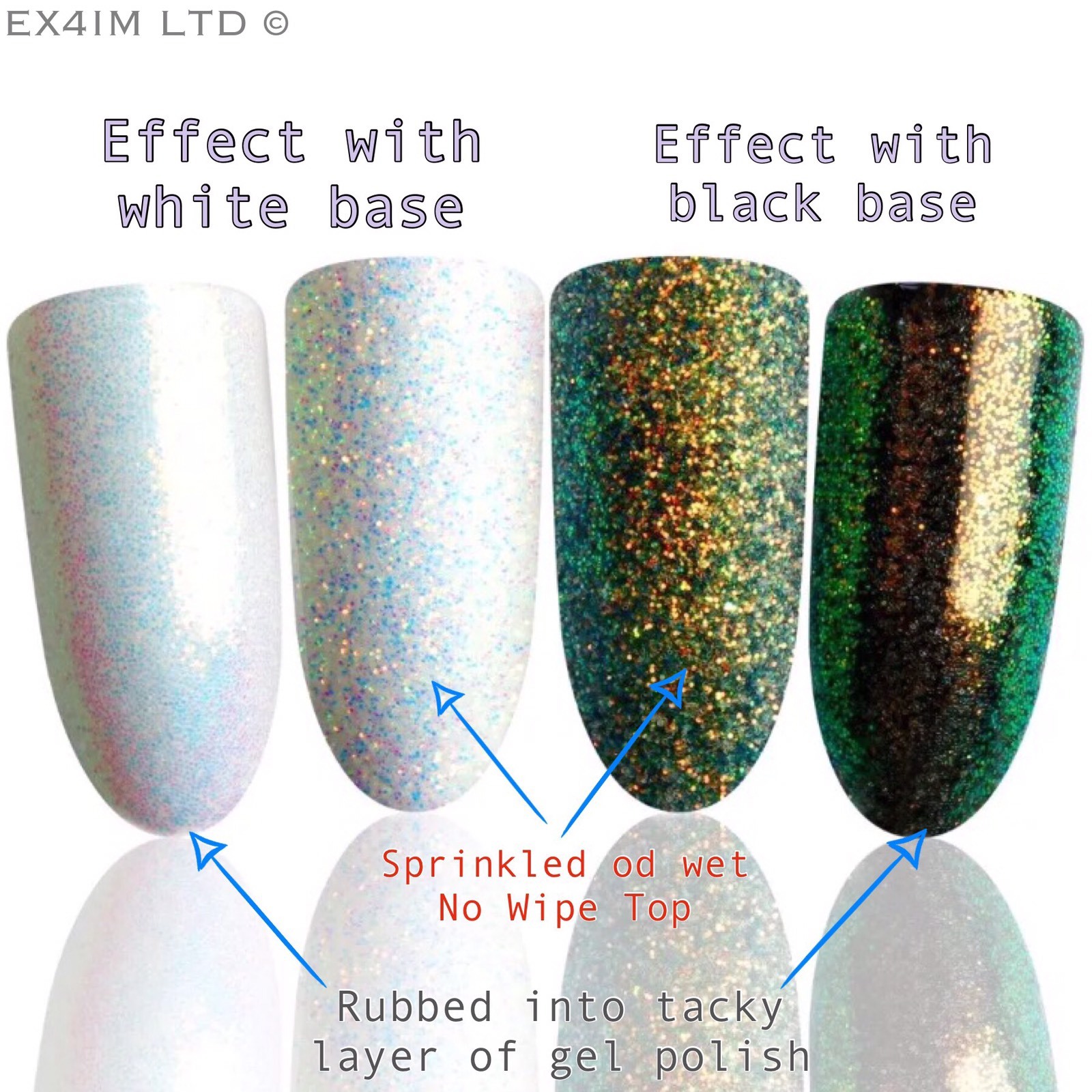 MERMAID EFFECT Pigment for NAIL ART Aurora Unicorn POWDER DUST Glitter Mirror 5g