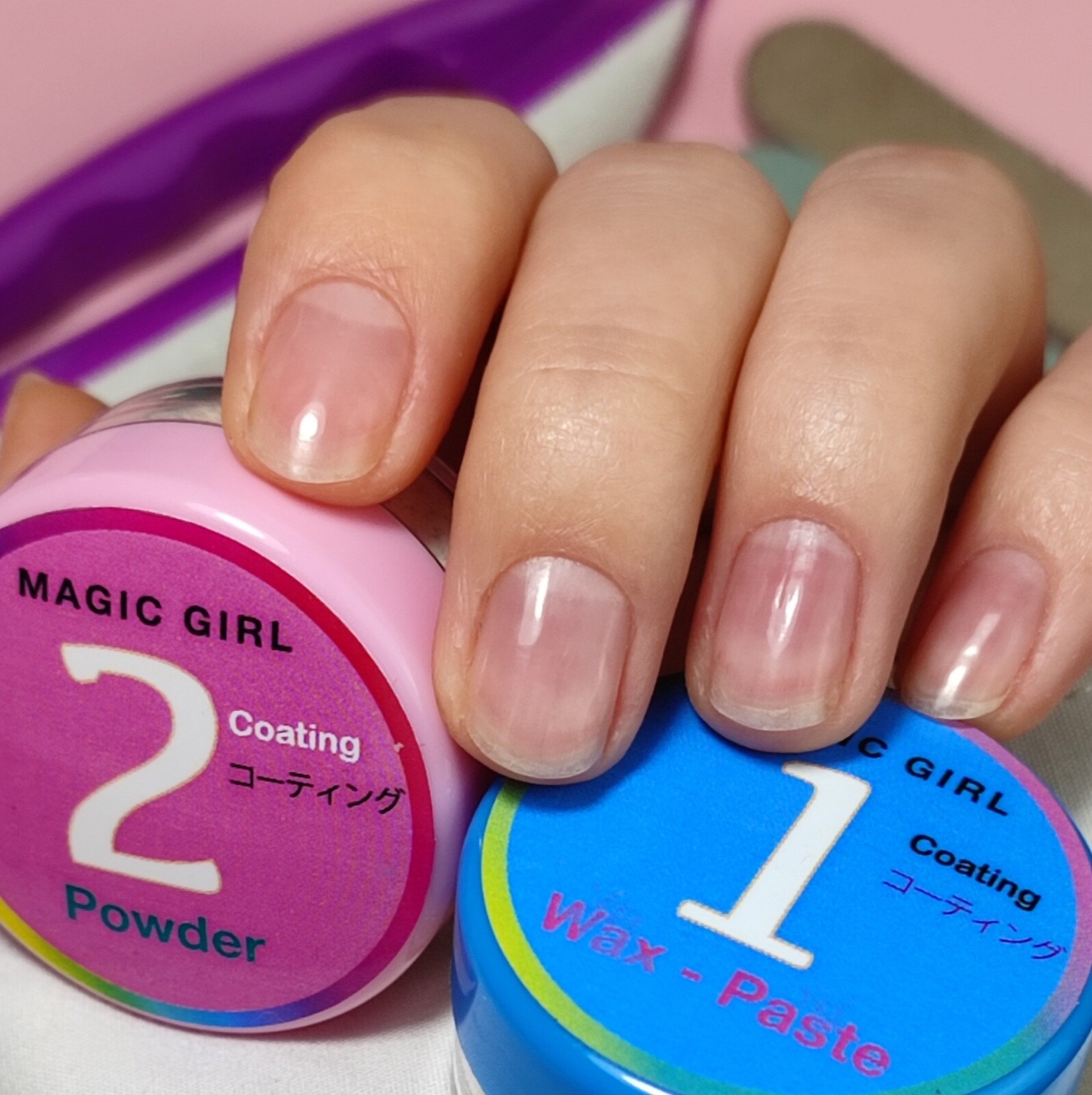 Japanese manicure set , nail polishing powder and nail paste , set for nails