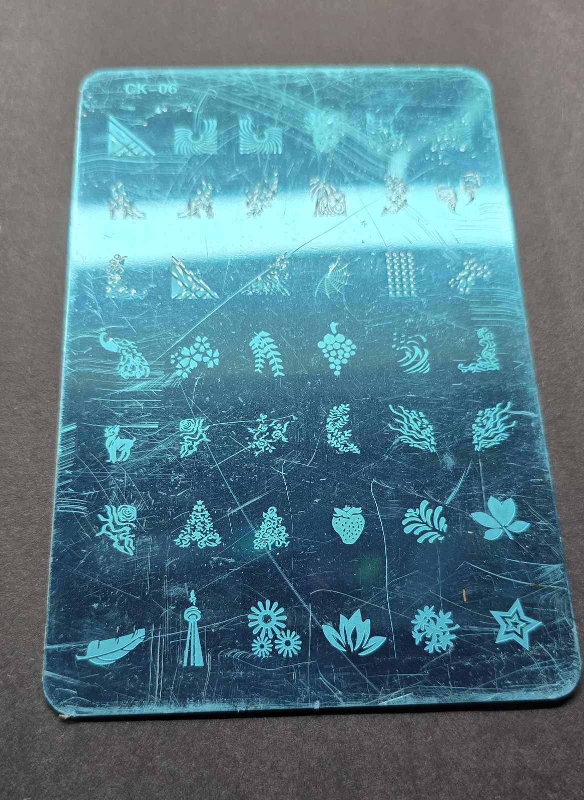 Nail Art Stamp Plates LOT of 4 Ck02 Ck-03 Ck05 Ck-06 Swirl Fruit Leaf French Tip