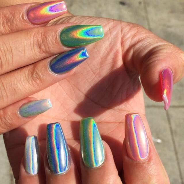 UNICORN NAIL POWDER HOLOGRAPHIC EFFECT MIRROR HOLO CHROME NAILS PIGMENT 15µ! UK