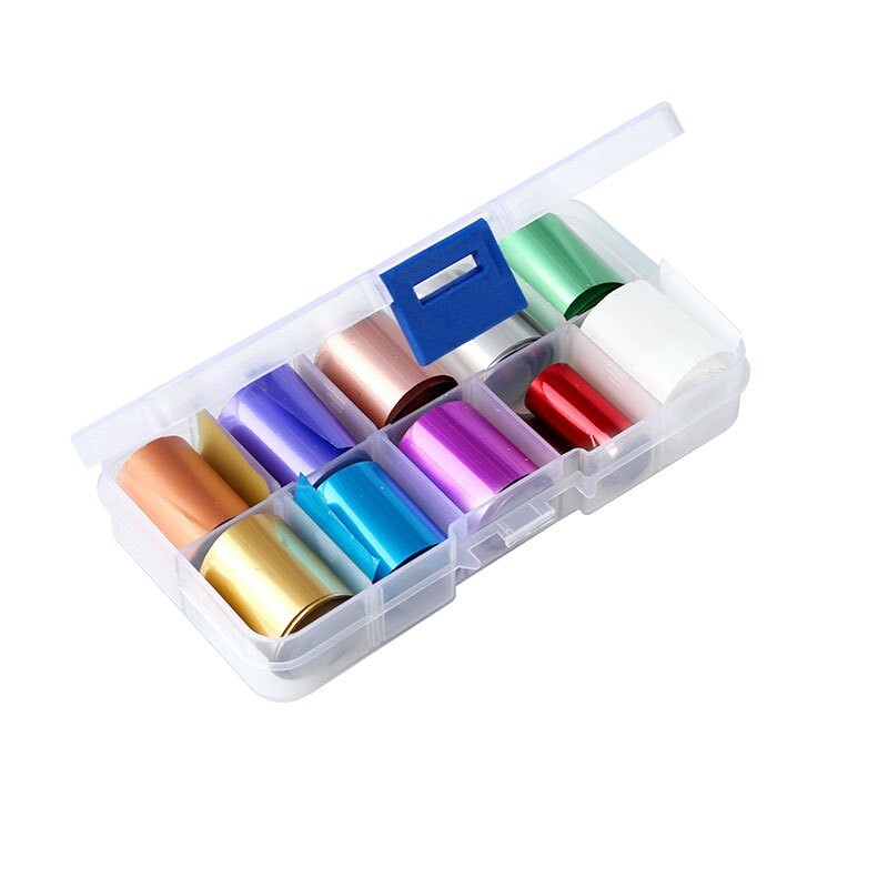 10 Colors Set Nail Art Foil Stickers Starry Sky Wrap Adhesive Tip Decal