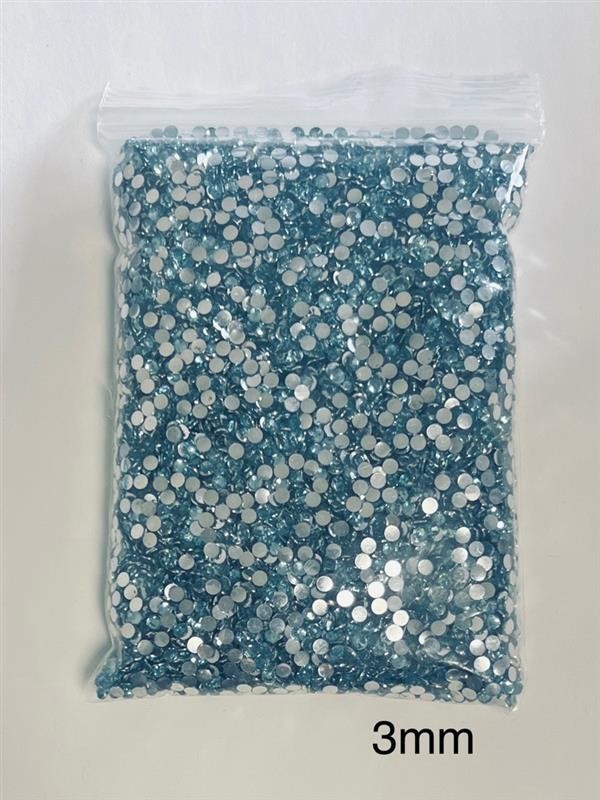 Aquamarine Crystal Rhinestones Flat Back Round Jewelry Crafting Gems Multipack