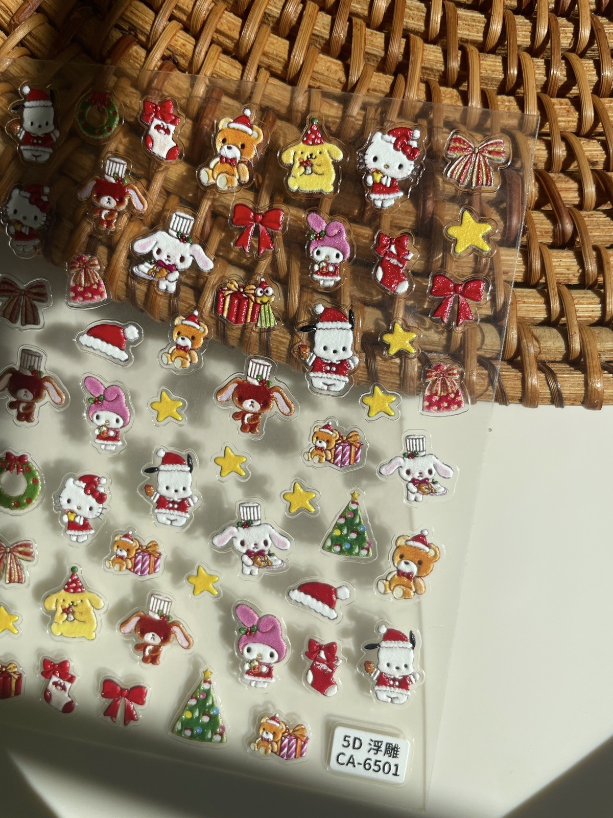 SANRIO Christmas Kawaii Nail Stickers 3D Nail Stickers Nail Supplies