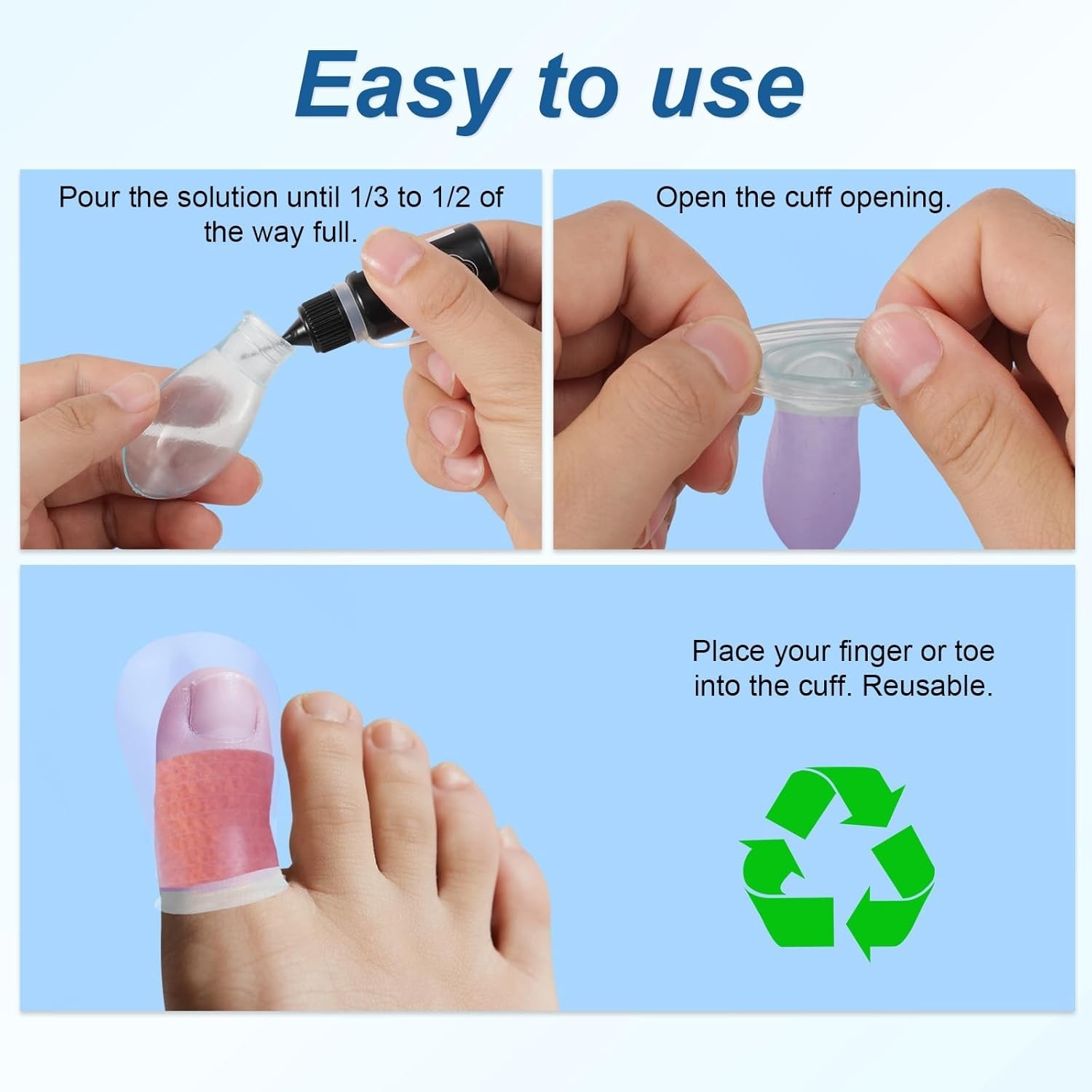 4pcs Waterproof Toe Protector, Reusable Silicone Toe Sleeve with Nursing Band…