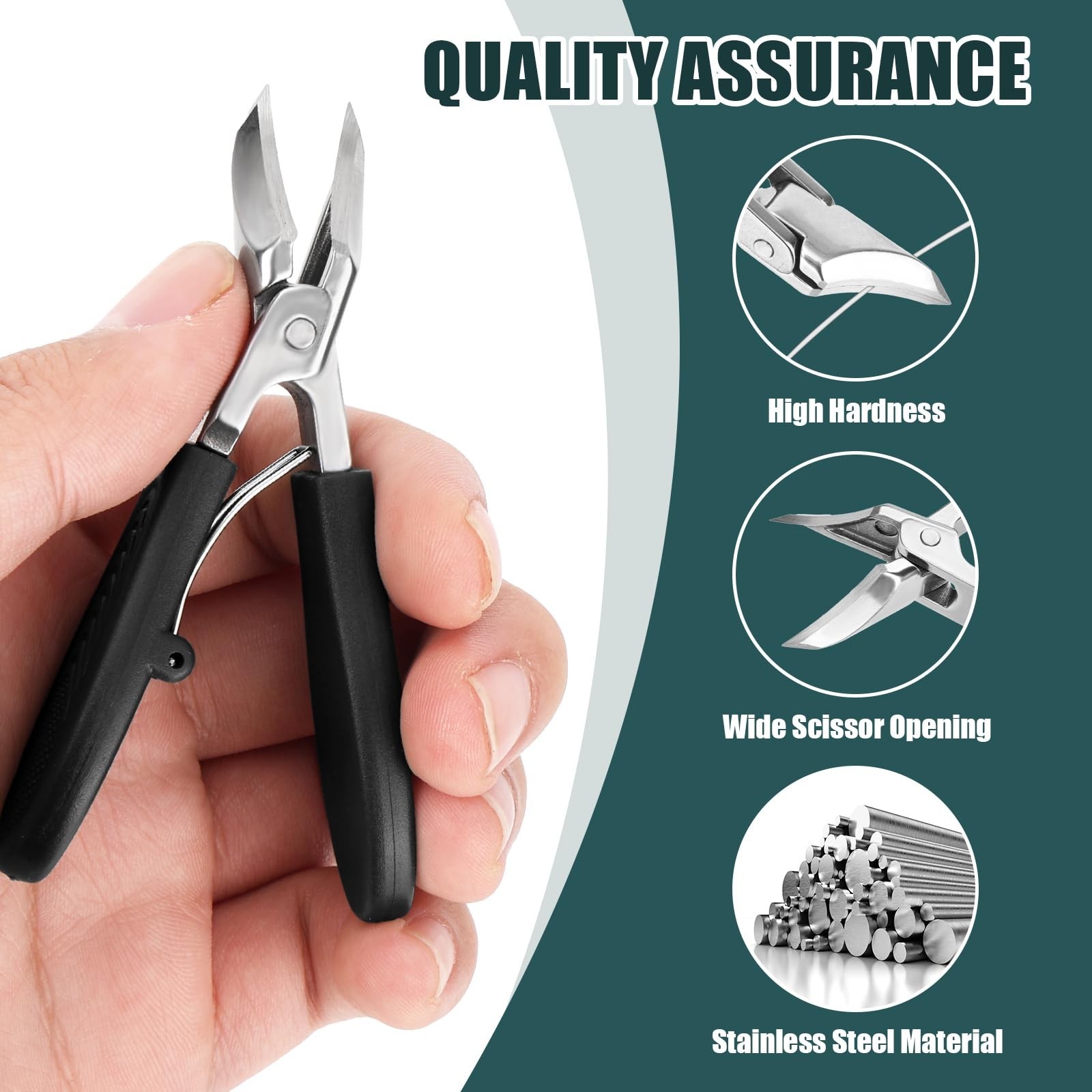 3pcs Eagle Beak Nail Clipper Set, Stainless Steel Slanted Nail Cutter File 3-…