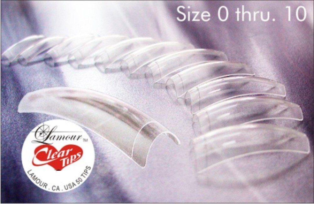 Lamour Crystal Clear Nail Tips (Size 0 – 10 ) 50 ct/bag