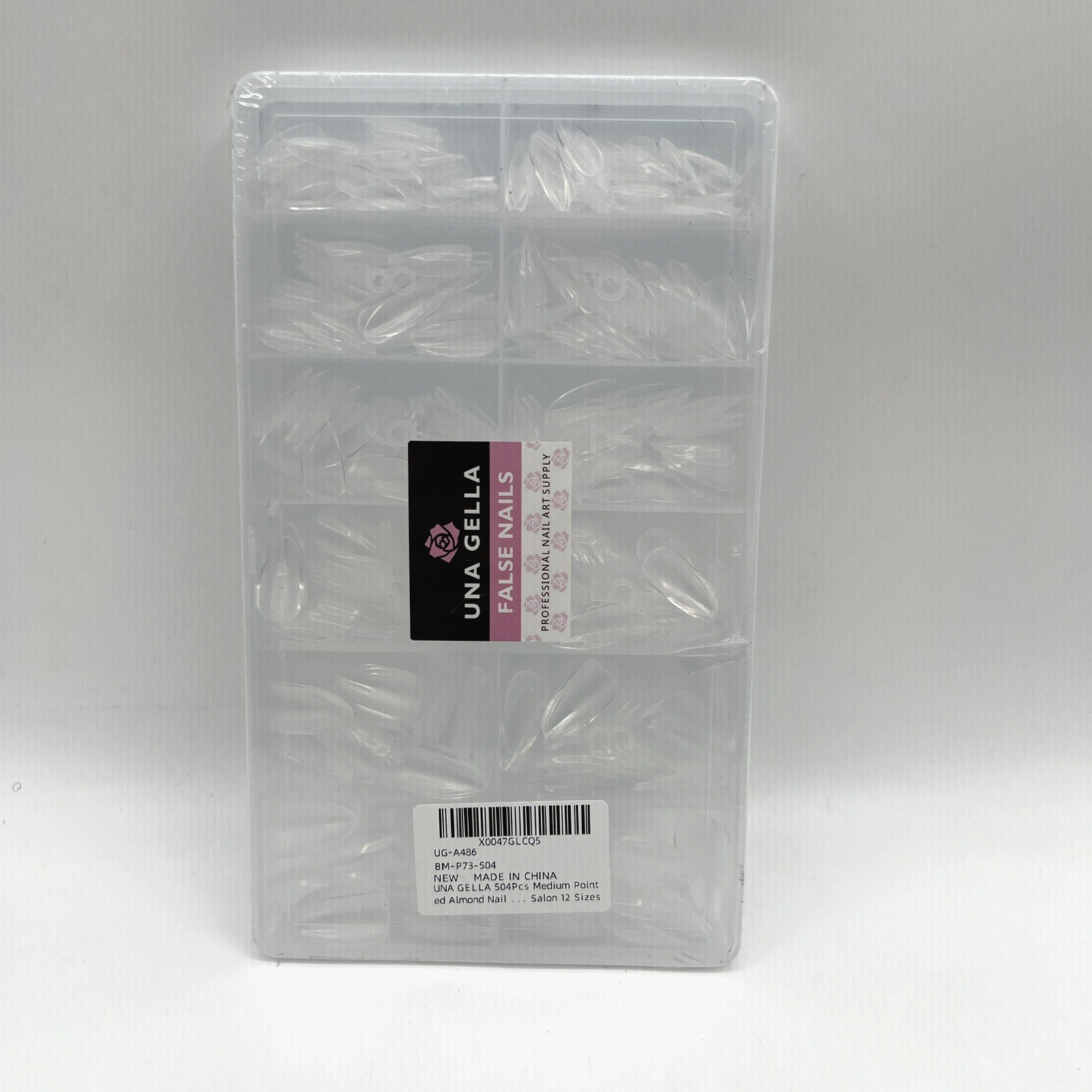 Una Gella Clear Gel Nail Tips Square No C Curve 504pcs French Style Square