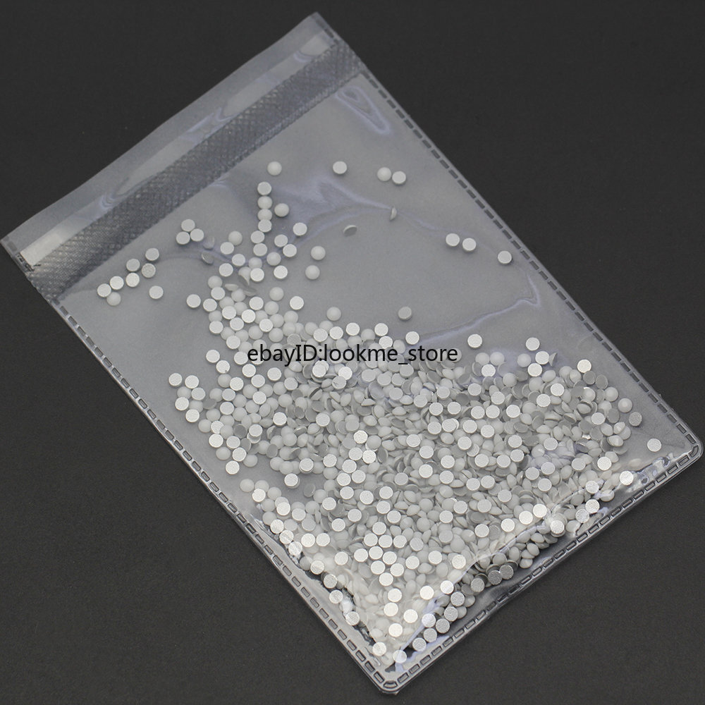 1440pcs Crystals Porcelain White Rhinestones FlatBack Gems for 3D Nail Art Decor