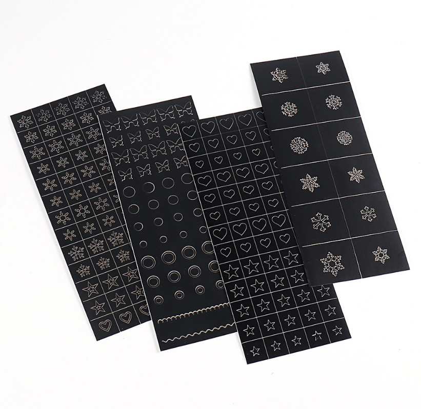 Hollow Painting Nail Stickers French Butterfly Star Heart Snowflake Pattern NS43