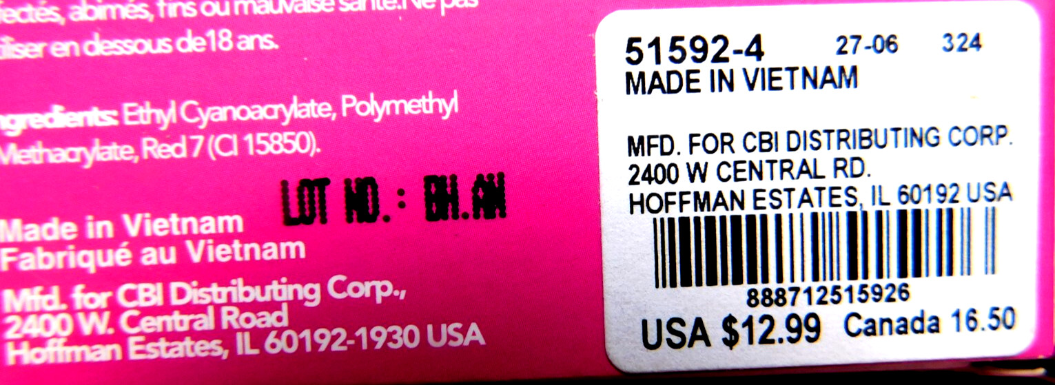CBI Distributing Corp.~Icing 24 Faux Nails Vegan Pink, Tan, & White Lips