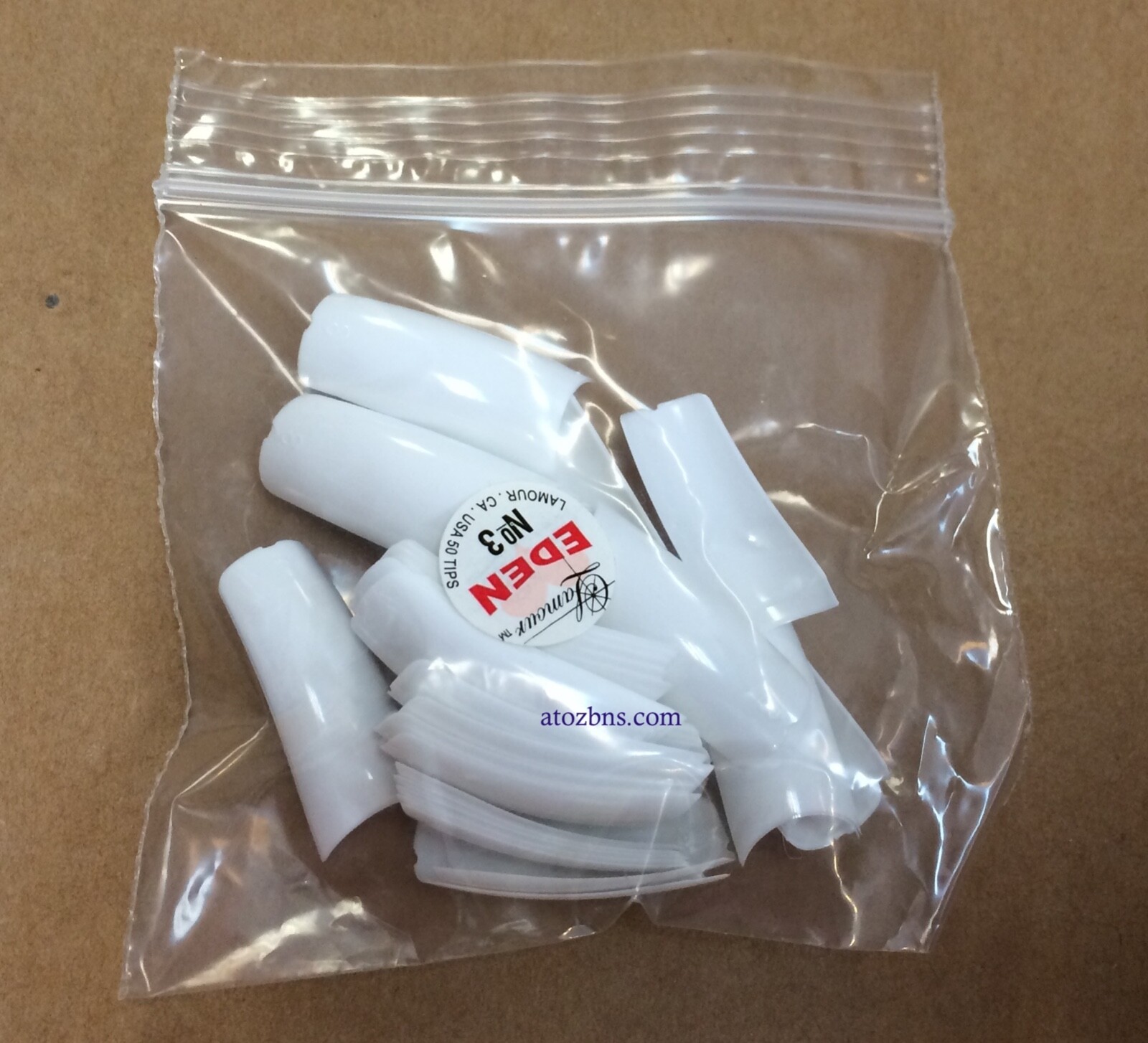 * Lamour Professional Nail Tips EDEN WHITE FRENCH 0-10 Made in USA 550ct