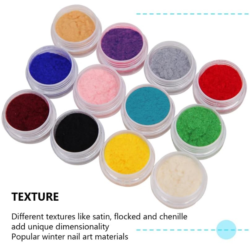 12 Color/Set Fuzzy Flocking Velvet Nail Glitter Pigment Velvet for Nail DIY U…