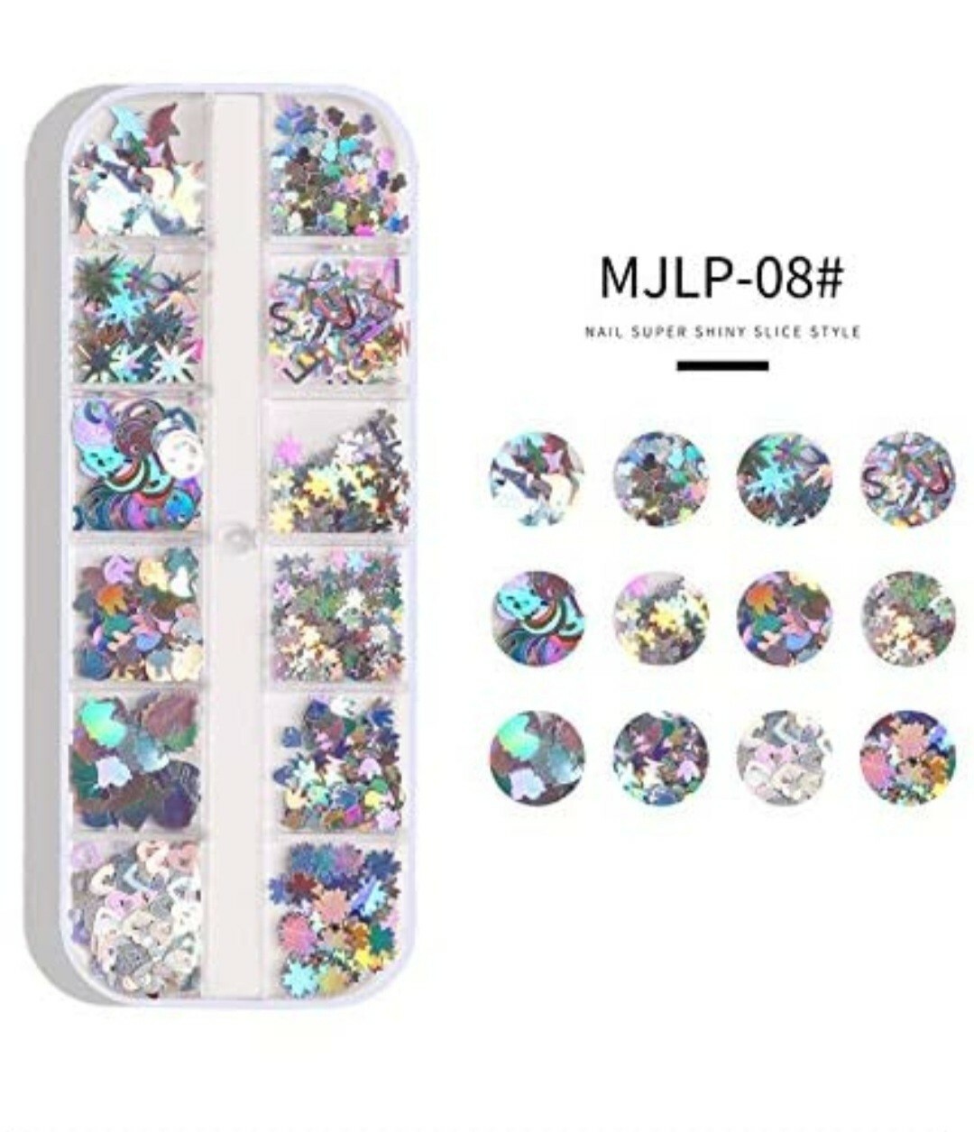 8 boxes Nail Glitter 3D Sequins by Artdone Butterfly Heart Manicure Art Acrylic