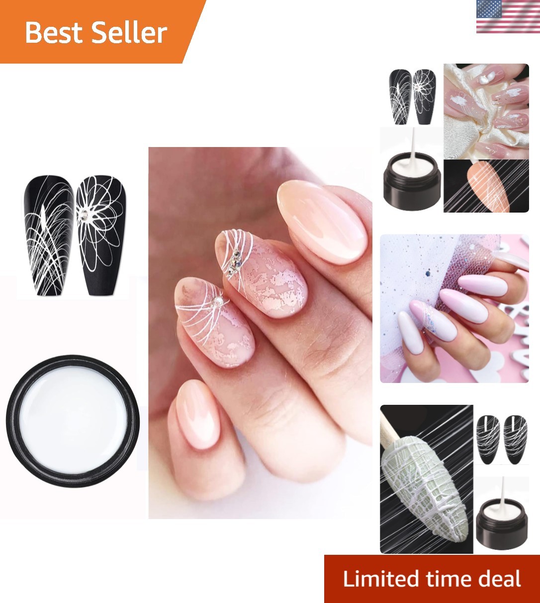 Luxurious White Gel Nail Painter for Stunning DIY Art – Long-Lasting Finish